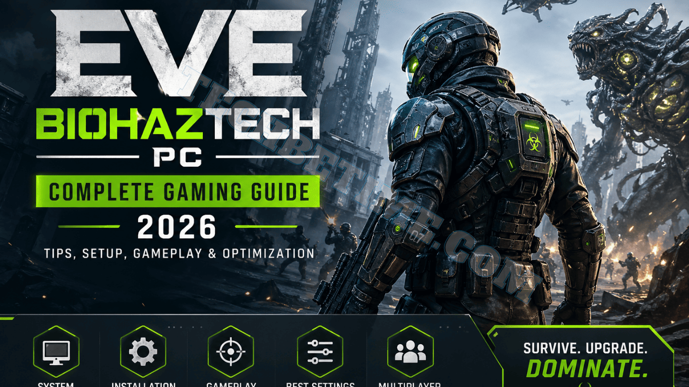 Game EveBioHazTech PC futuristic gameplay scene on gaming computer