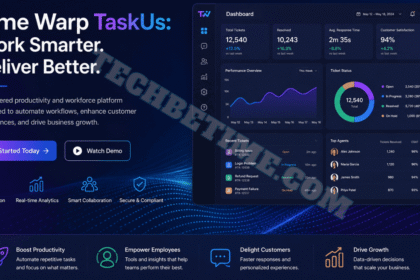 Time Warp TaskUs dashboard showing AI productivity and workforce management tools