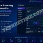 Pinaflux dashboard showing real-time data streaming, workflow automation, analytics, and cloud integrations for modern businesses.