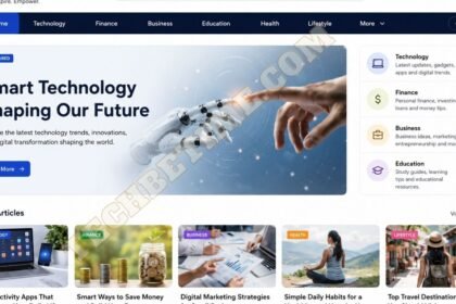 TheSindi Com website featuring technology, finance, business, education, health and lifestyle content