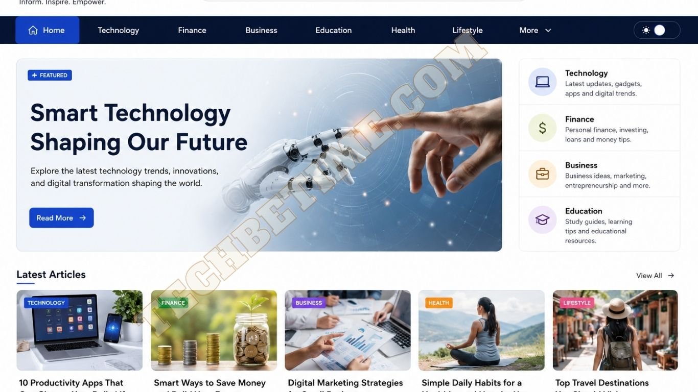 TheSindi Com website featuring technology, finance, business, education, health and lifestyle content